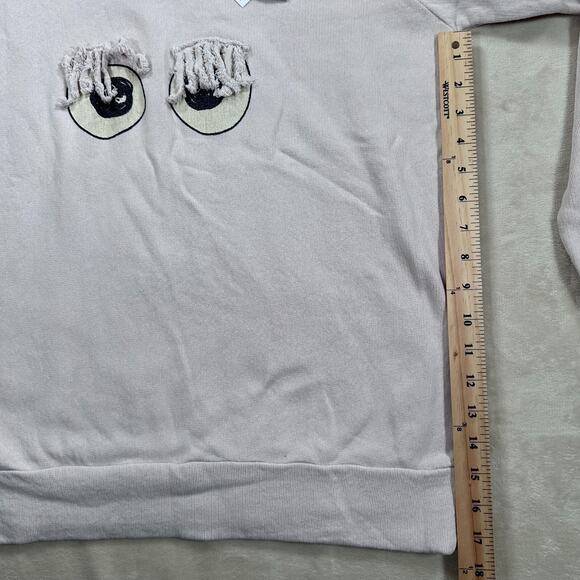 Noe &Zoe Berlin Size Small Rose Pink Eyelash Mini Me Oversized Fringe Sweatshirt - Picture 7 of 9